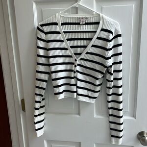 Sincerely Jules cropped black and white cardigan size large